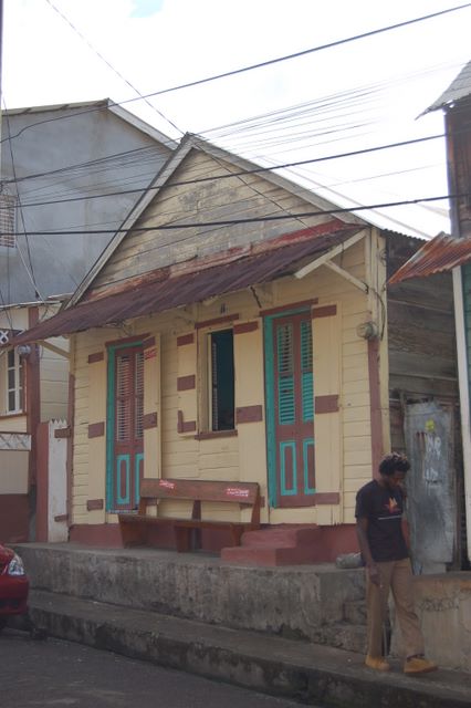 House and sidewalk in Soufriere, St. Lucia