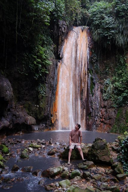 Bob Batten at superman's falls, St. Lucia