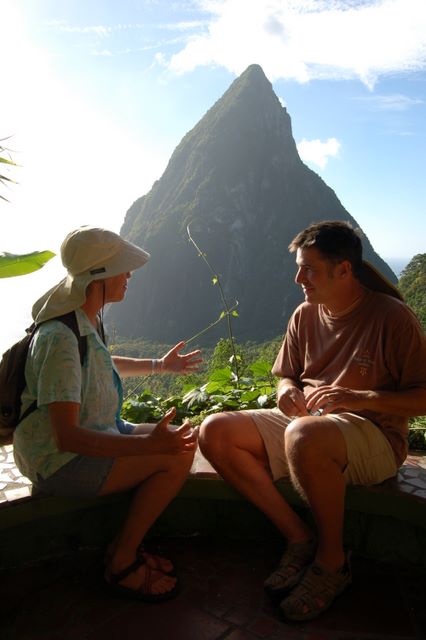 Bob and Susie in the bar at the Ladera Resor