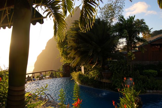 Pool with a view. Ladera, St. Lucia