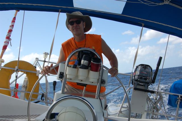 Bob Batten sailing off St. Lucia