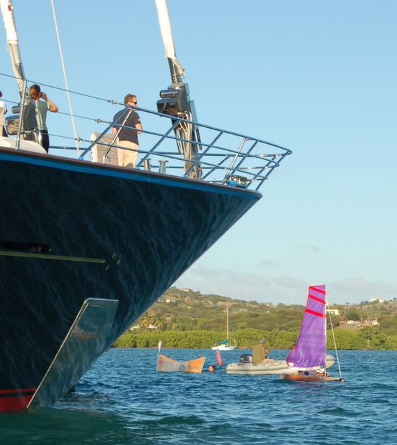 Viewing the BYOB Regatta from the yacht.