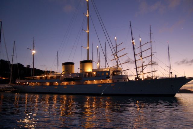 Talitha G in Falmouth Harbor Antigua