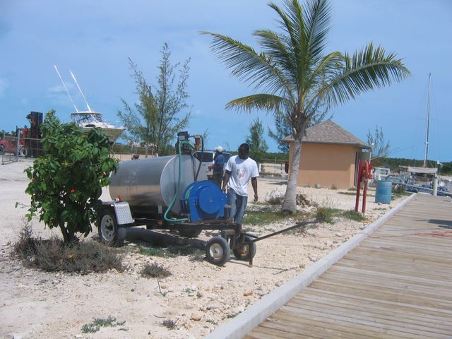 Refueling at Caicos Marina, Eleuthera Island, Bahamas