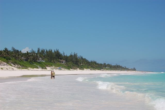 Bob and Sharon of Wee Beastie on Pink Sand Beach, Harbor Island, Bahamas