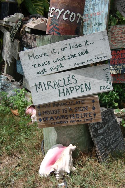 Lawn signs in Harbor Island, Bahamas