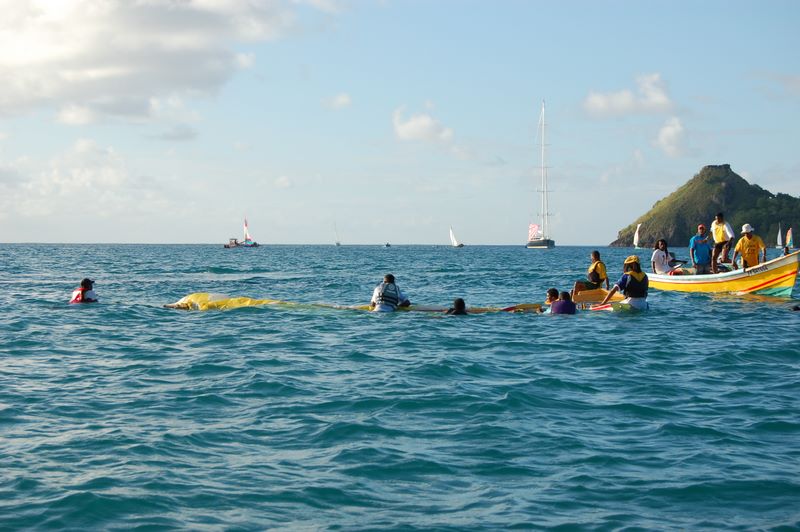 Yole capsized -  Rodney Bay, St. Lucia