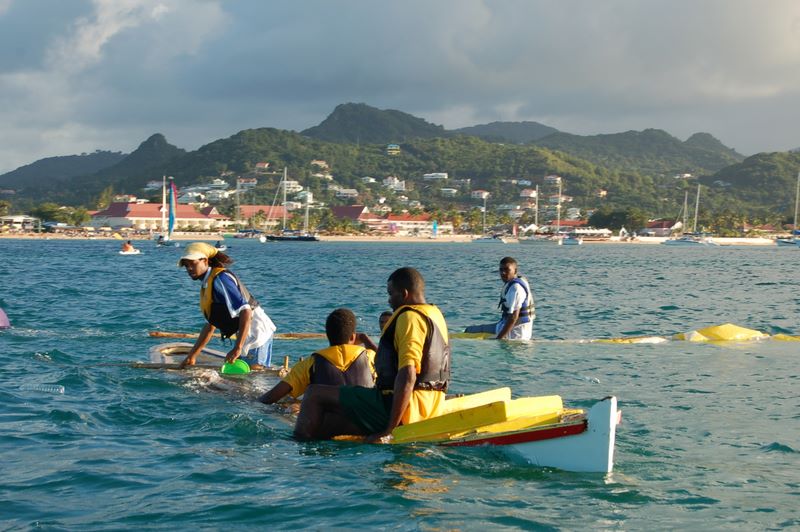 Yole capsized in Rodney Bay, St. Lucia