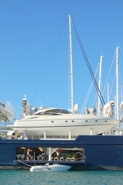 Cleaning the toys on M/Y Le Grand Bleu