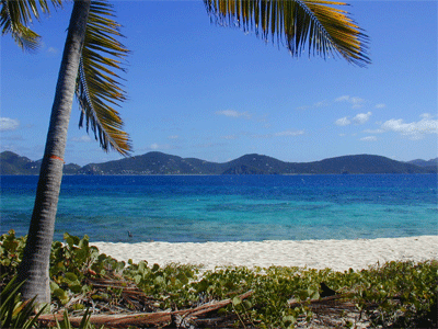 View of Tortola from Sandy Cay