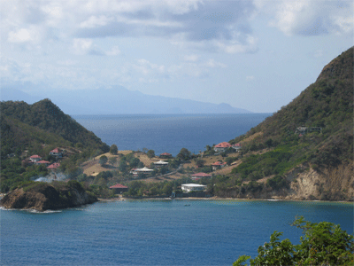 Dominica in the distance behind Iles des Saintes