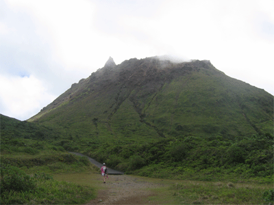 Hiking to the volcano in Guadeloupe