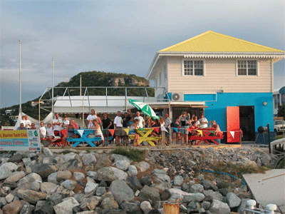 Yacht club crowd in Sint Maarten
