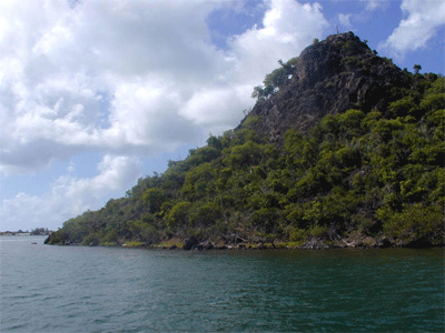 Witch's Tit a hill in the Simpson Bay Lagoon, St. Martin