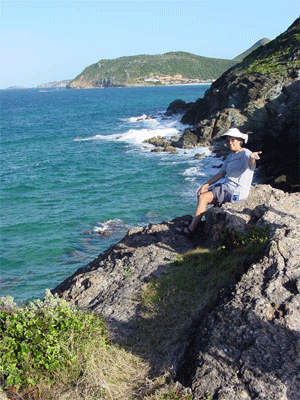 Susie on the windward side of St. Barths 