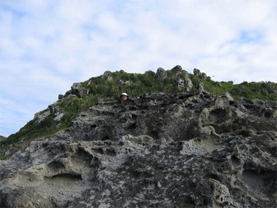 Susie among the rocks at Anse Columbier, St. Barths 