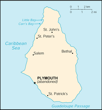 map of montserrat