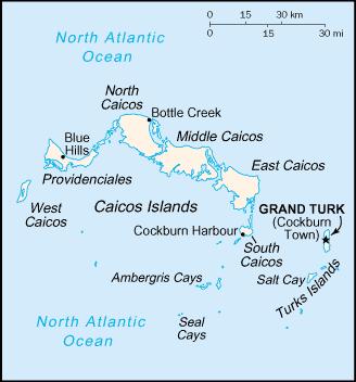 map of the Turks and Caicos
