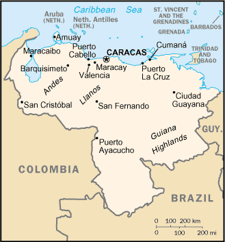 map of Venezuela