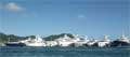 Megayachts in Simpson Bay Lagoon, St. Martin