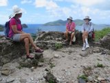 Susie, Denis and Arleen atop Ile a Cabrit, Guadeloupe