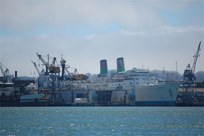 Ships in the drydocks at Central Wharf San Francisco